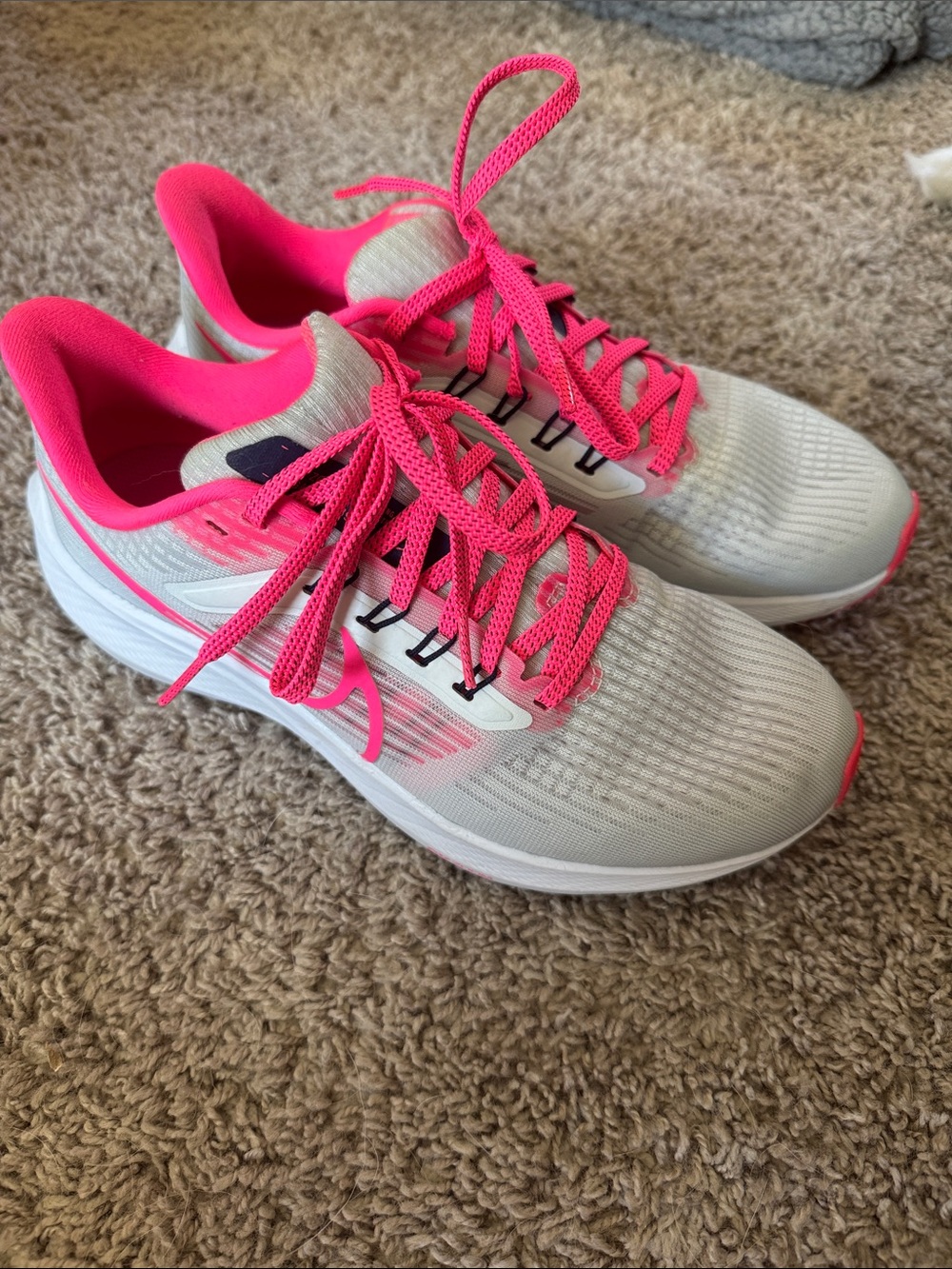Nike Women's Running Shoes - White with Pink Accents